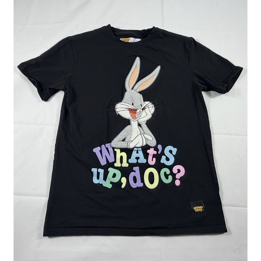 Looney Tunes Bugs Bunny Graphic Tee Retro Y2K Style Embroidery Cartoon Nostalgia